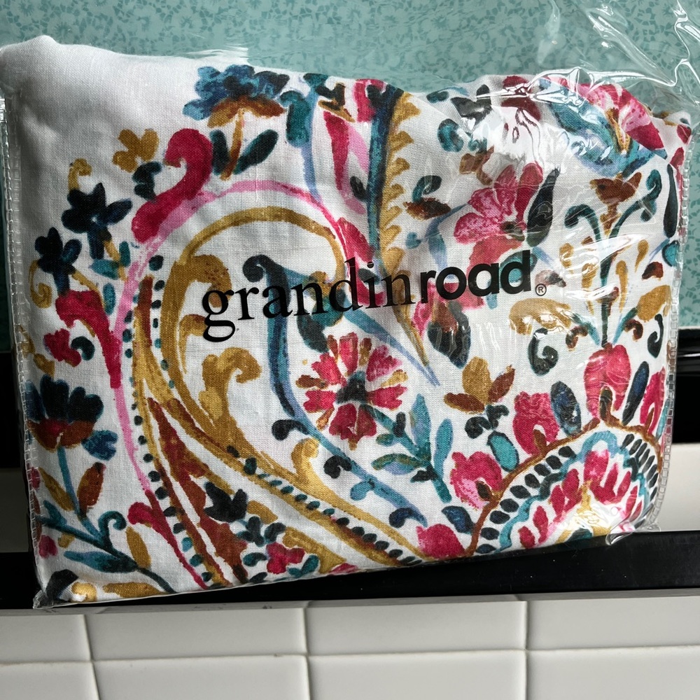 Grandinroad Layla Cotton Shower Curtain Paisley Multicolor New in Package